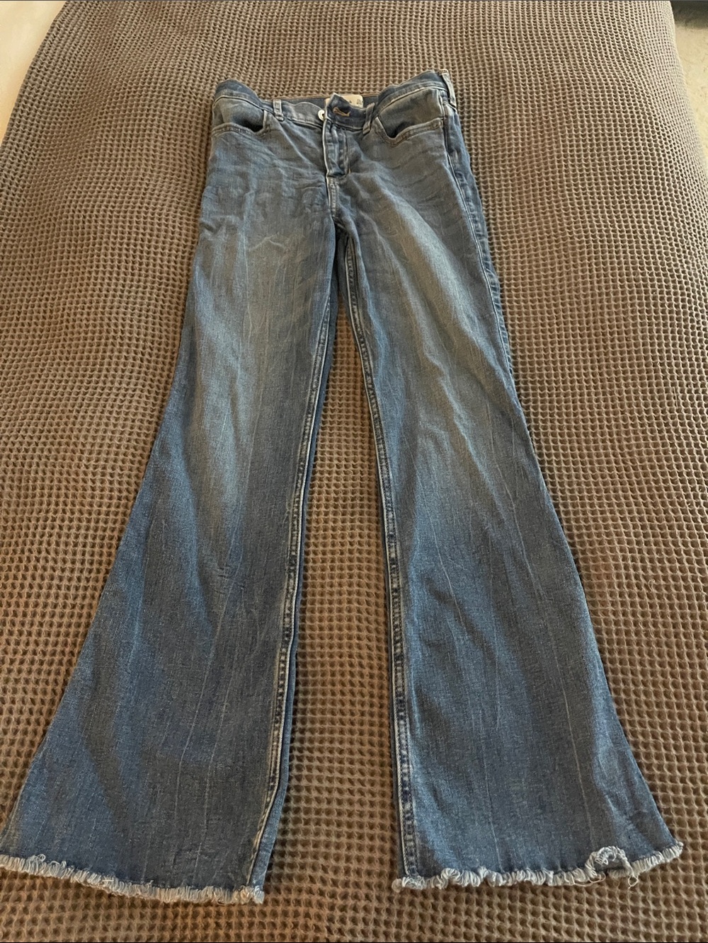abercrombie kids medium wash flared jeans